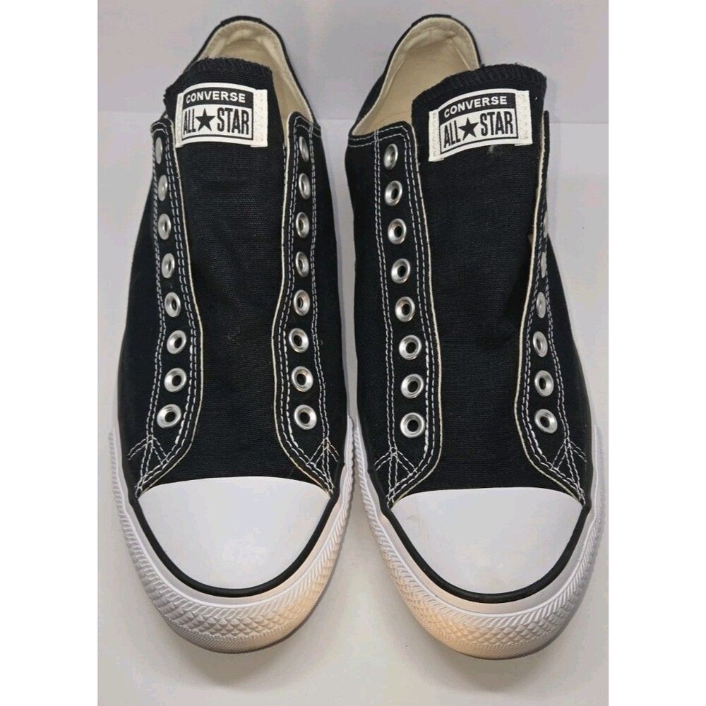Converse Chuck Taylor All Star Slip On Black Low Top Canvas Shoes Unisex Men 13